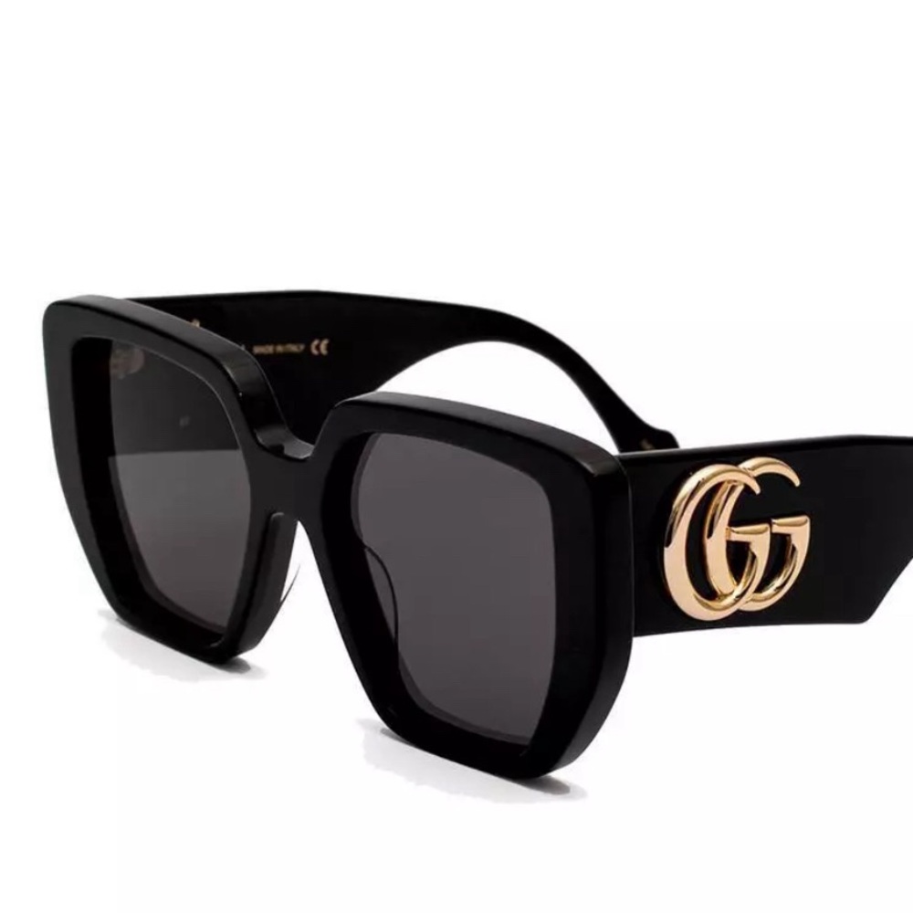 Gucci Black Sunglasses with Gold Double G Logo